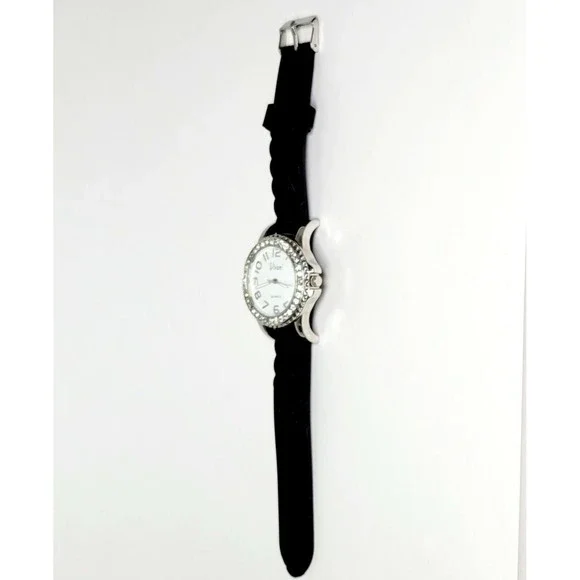 Vivani Womens Watch Rhinestone Crystal Face Rubber Band New Battery Works Great! - Picture 8 of 12